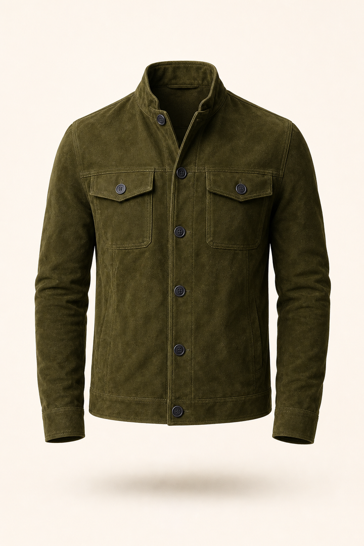 Haven Suede-Look Field Jacket - Green floating product hero