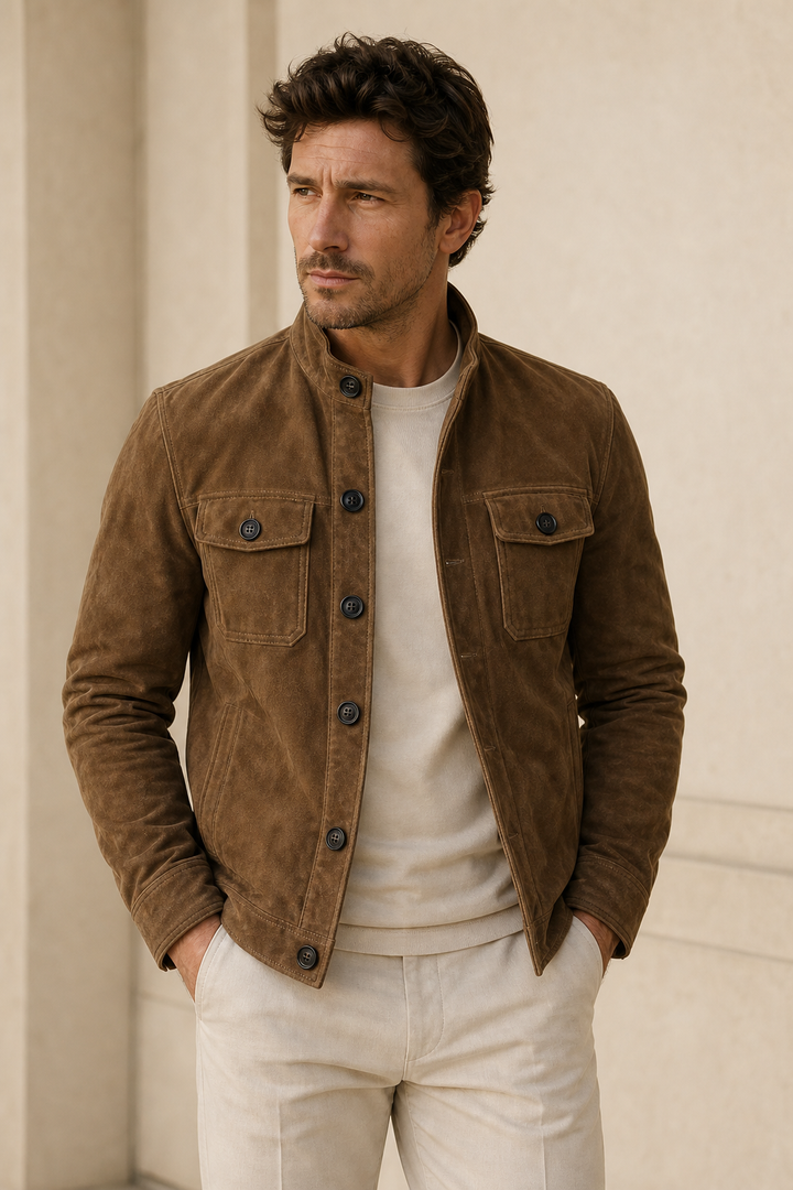 Haven Suede-Look Field Jacket - Brown model-worn editorial