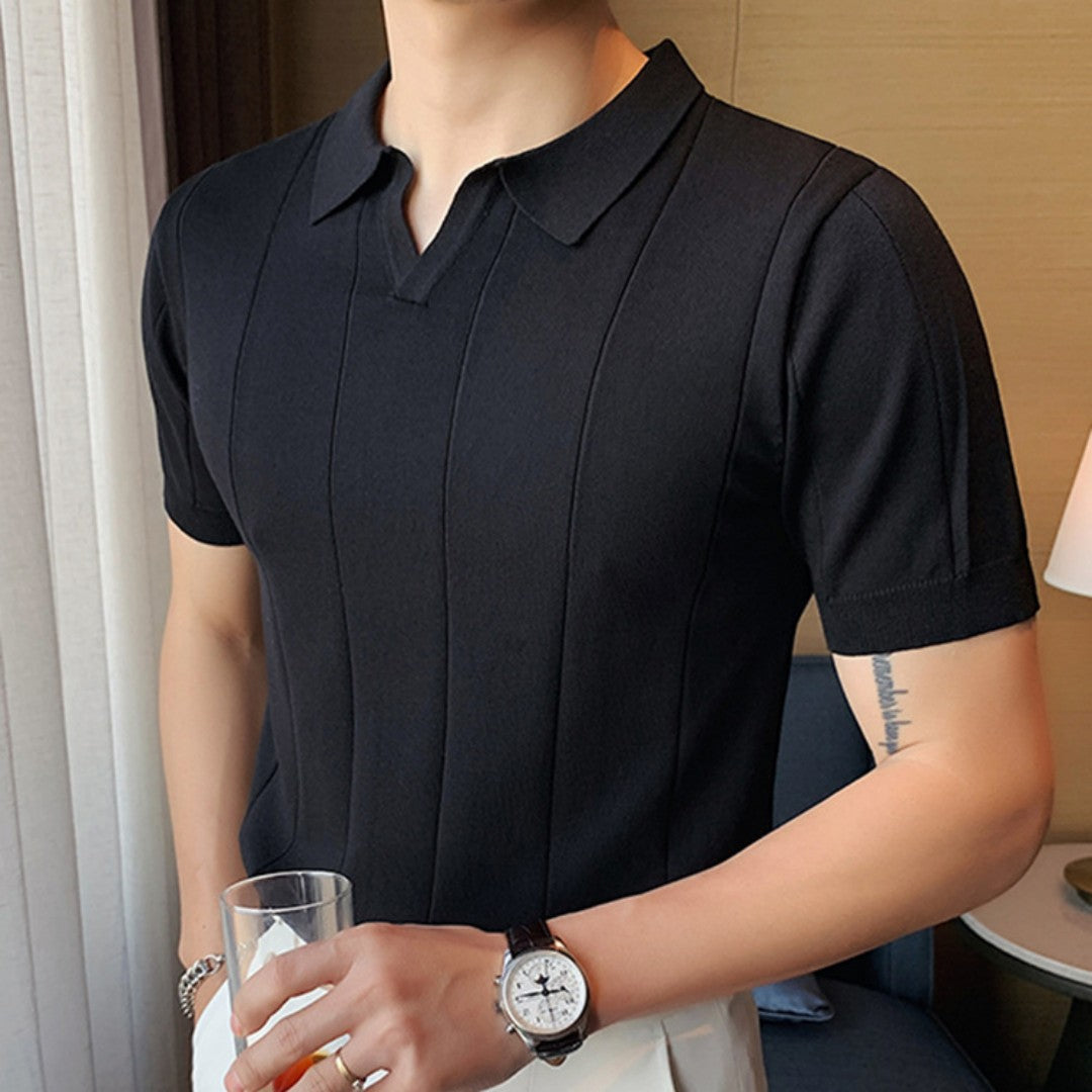 Arven Vertical-Rib V-Neck Polo product image 2