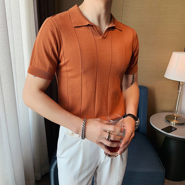 Arven Vertical-Rib V-Neck Polo product image 3
