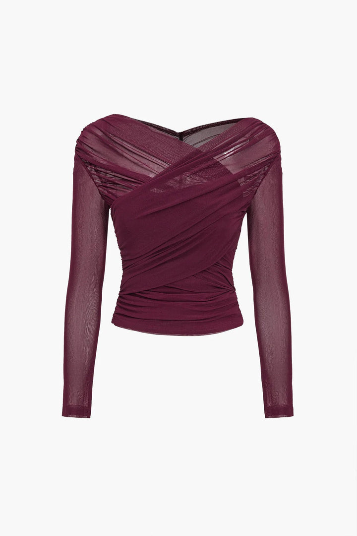 Brielle Ruched Mesh Top product image 3