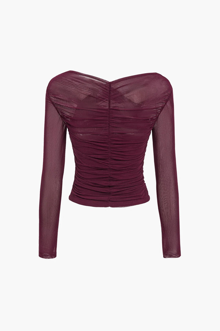 Brielle Ruched Mesh Top product image 4