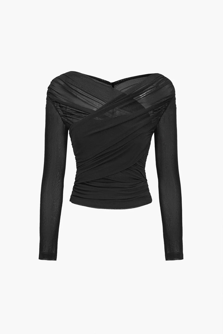 Brielle Ruched Mesh Top product image 6