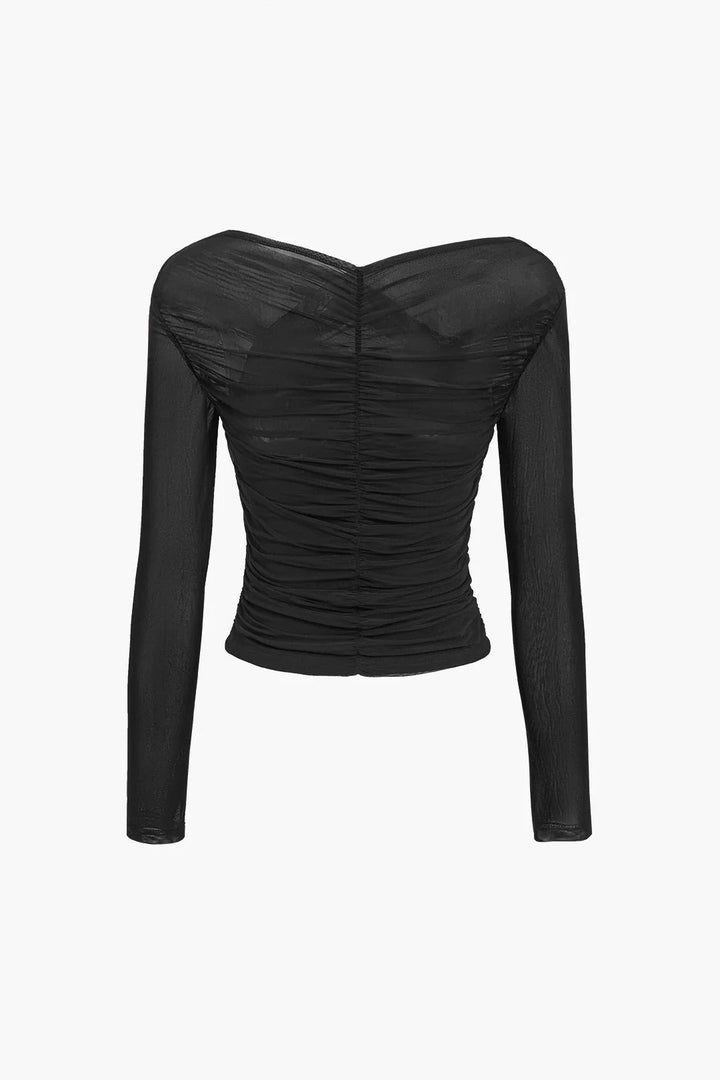 Brielle Ruched Mesh Top product image 7
