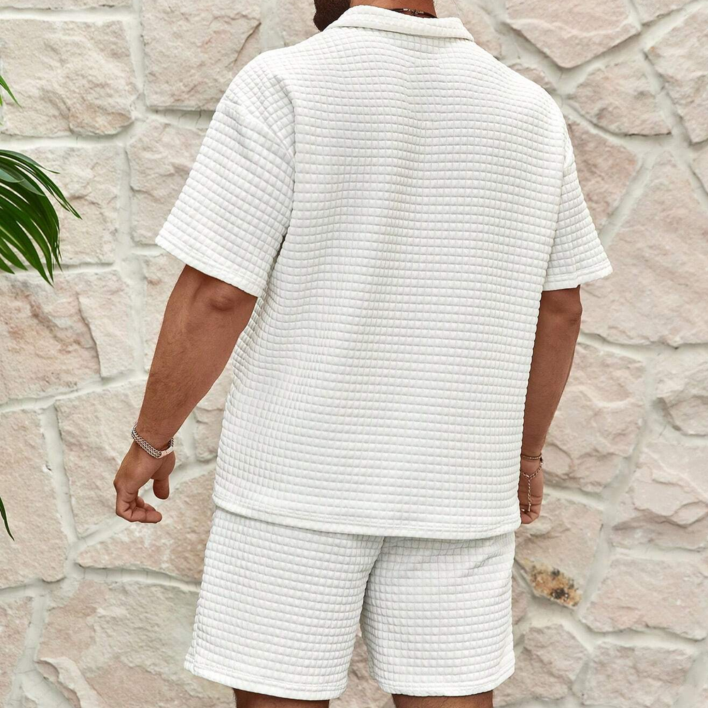 Calvero Waffle-Knit Zip Polo Set product image 2