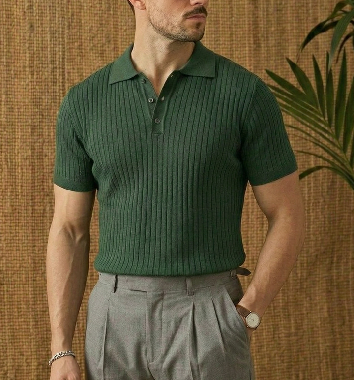 Caveren Ribbed Slim Polo product image 1