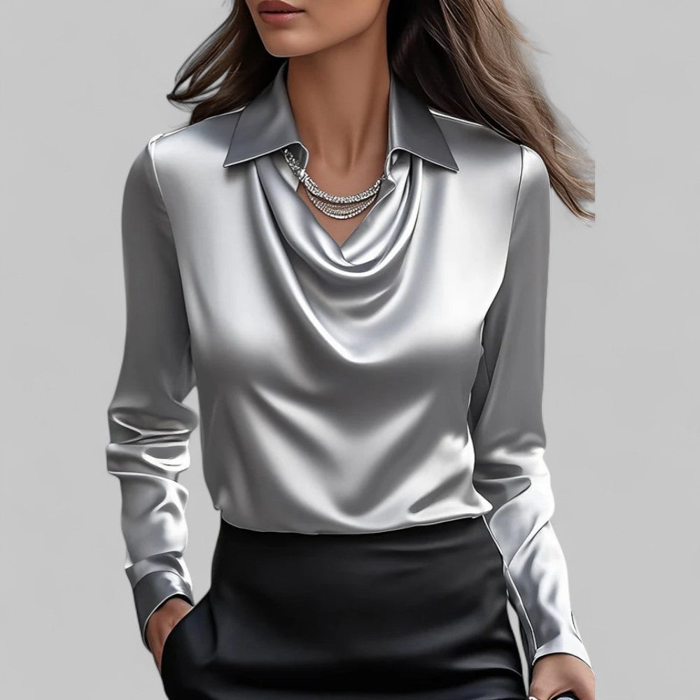 Celestine Draped Satin Blouse product image 2