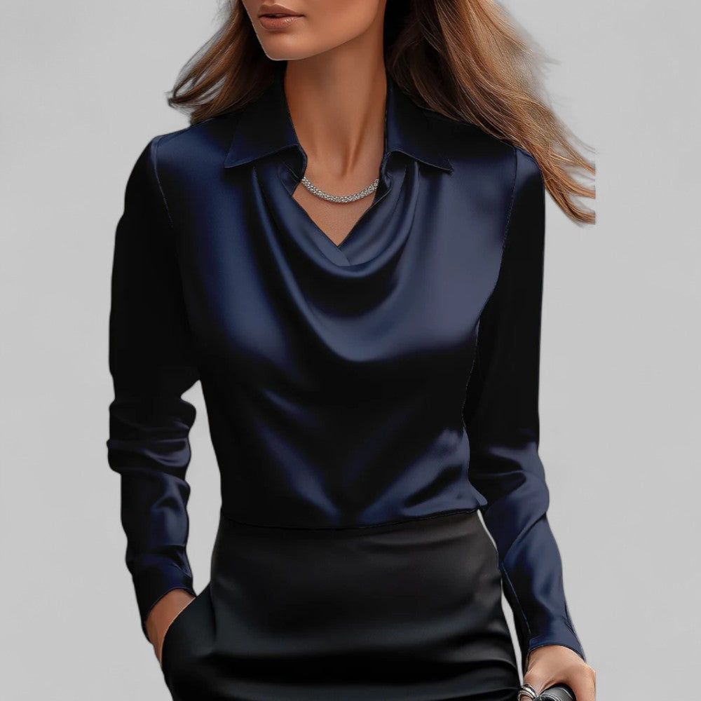 Celestine Draped Satin Blouse product image 8