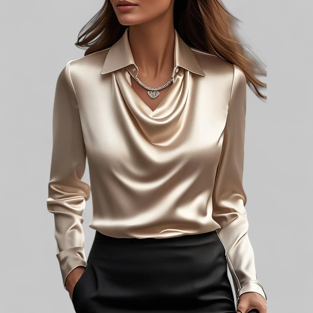 Celestine Draped Satin Blouse product image 10