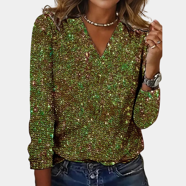 Celestine Sequin V-Neck Top product image 2