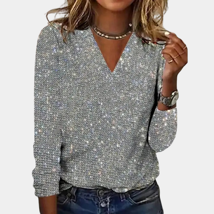 Celestine Sequin V-Neck Top product image 3