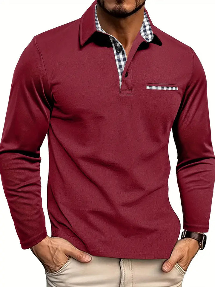 Eldric Check-Collar Long-Sleeve Polo product image 2
