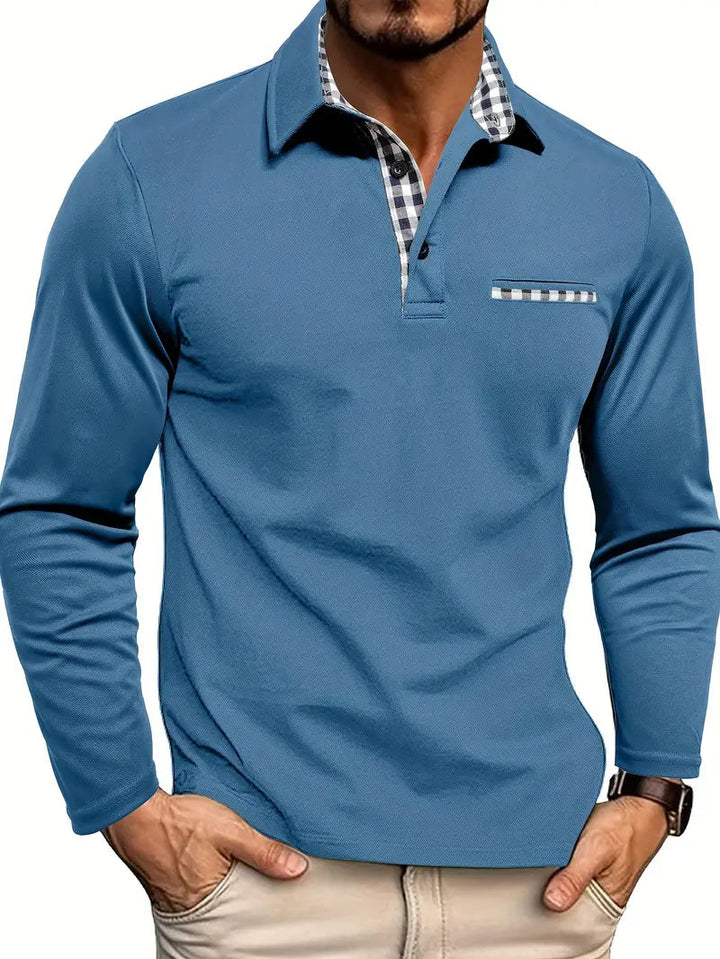 Eldric Check-Collar Long-Sleeve Polo product image 4