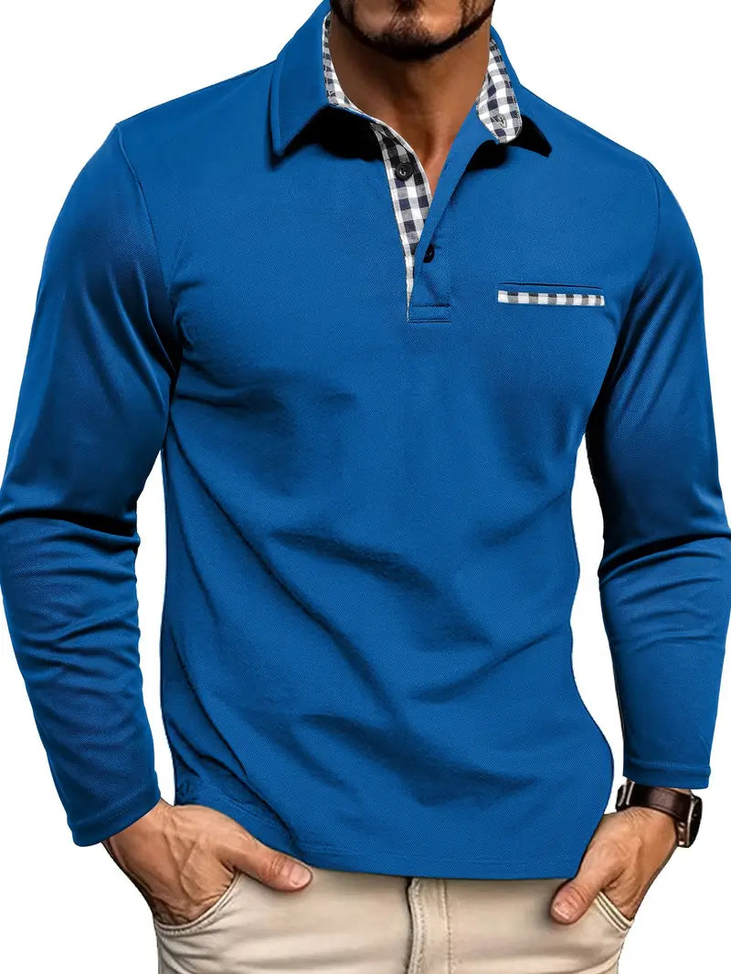 Eldric Check-Collar Long-Sleeve Polo product image 5