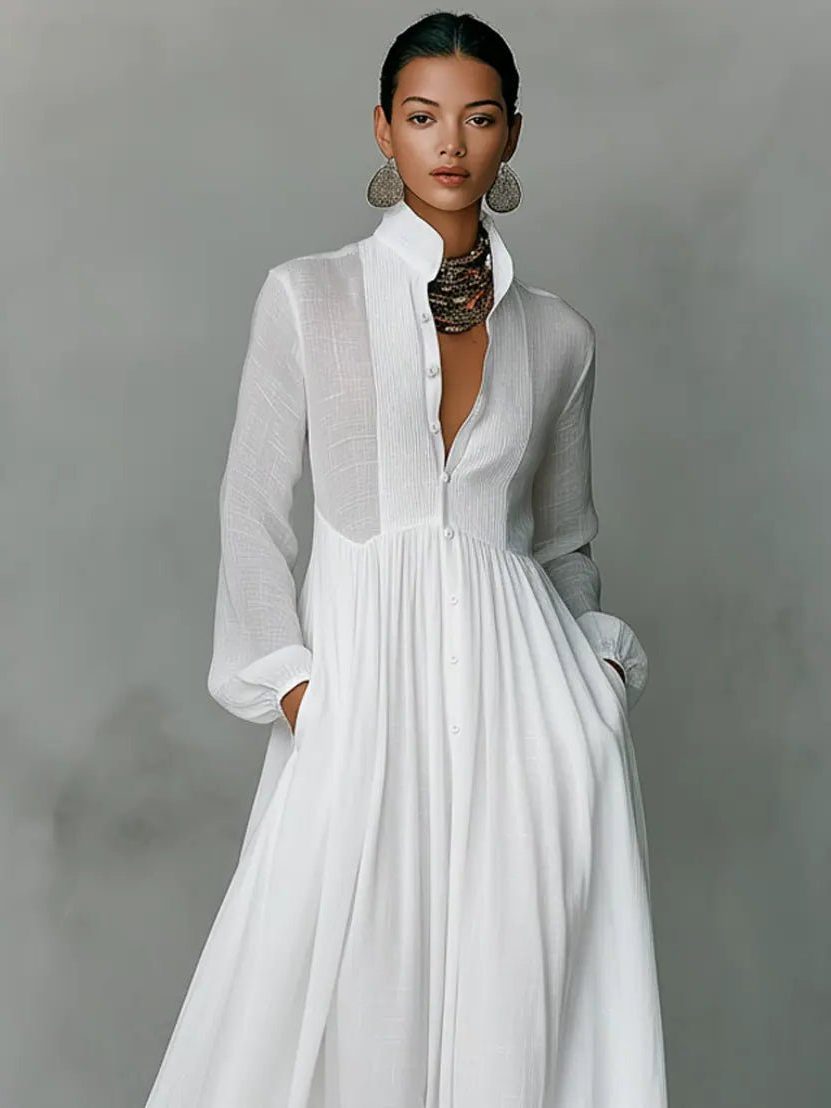Elisane Flowing Maxi Shirt Dress product image 3