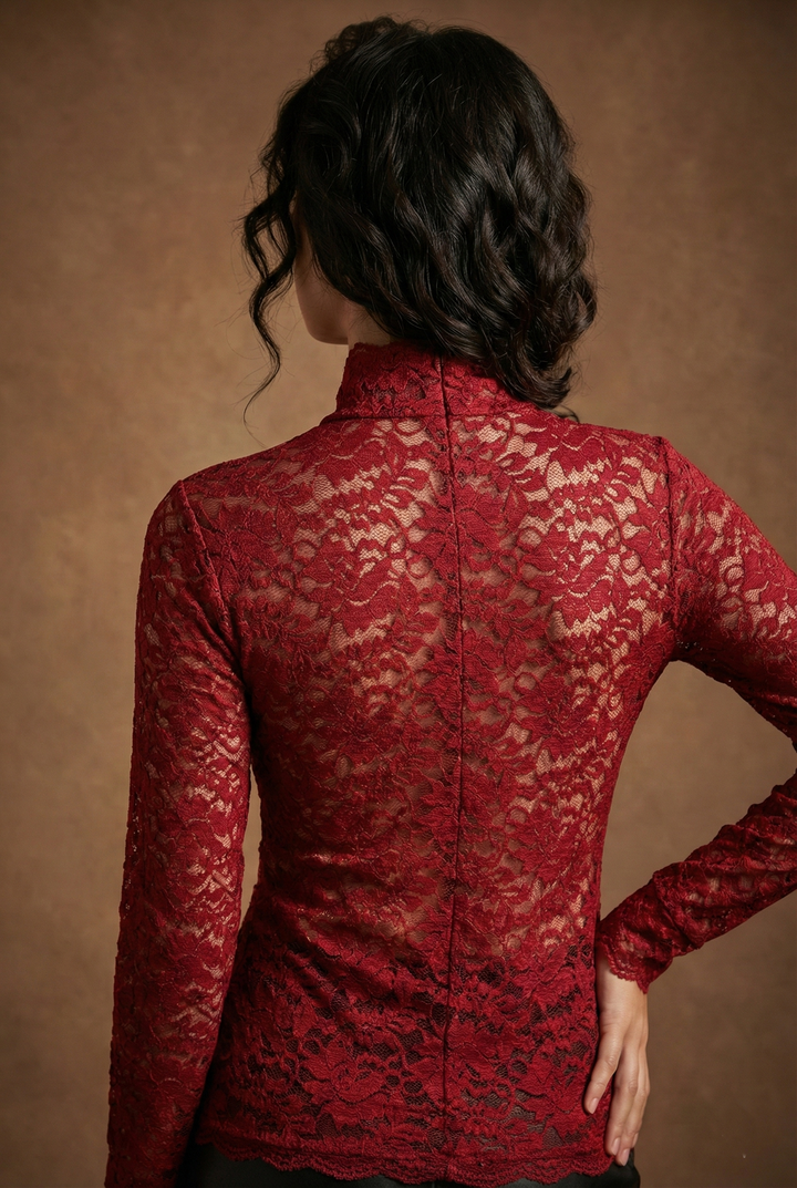Elodie High-Neck Lace Blouse product image 4