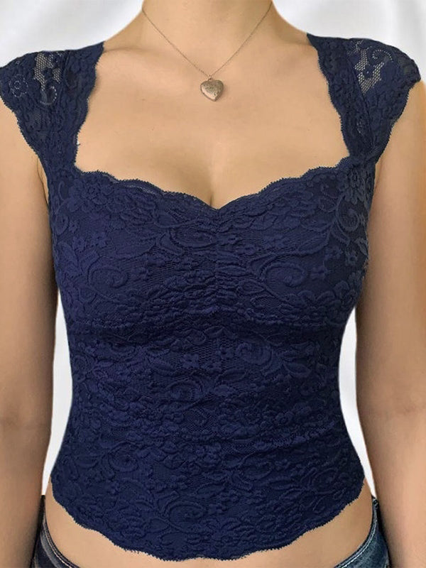 Elowen Navy Lace Top product image 1