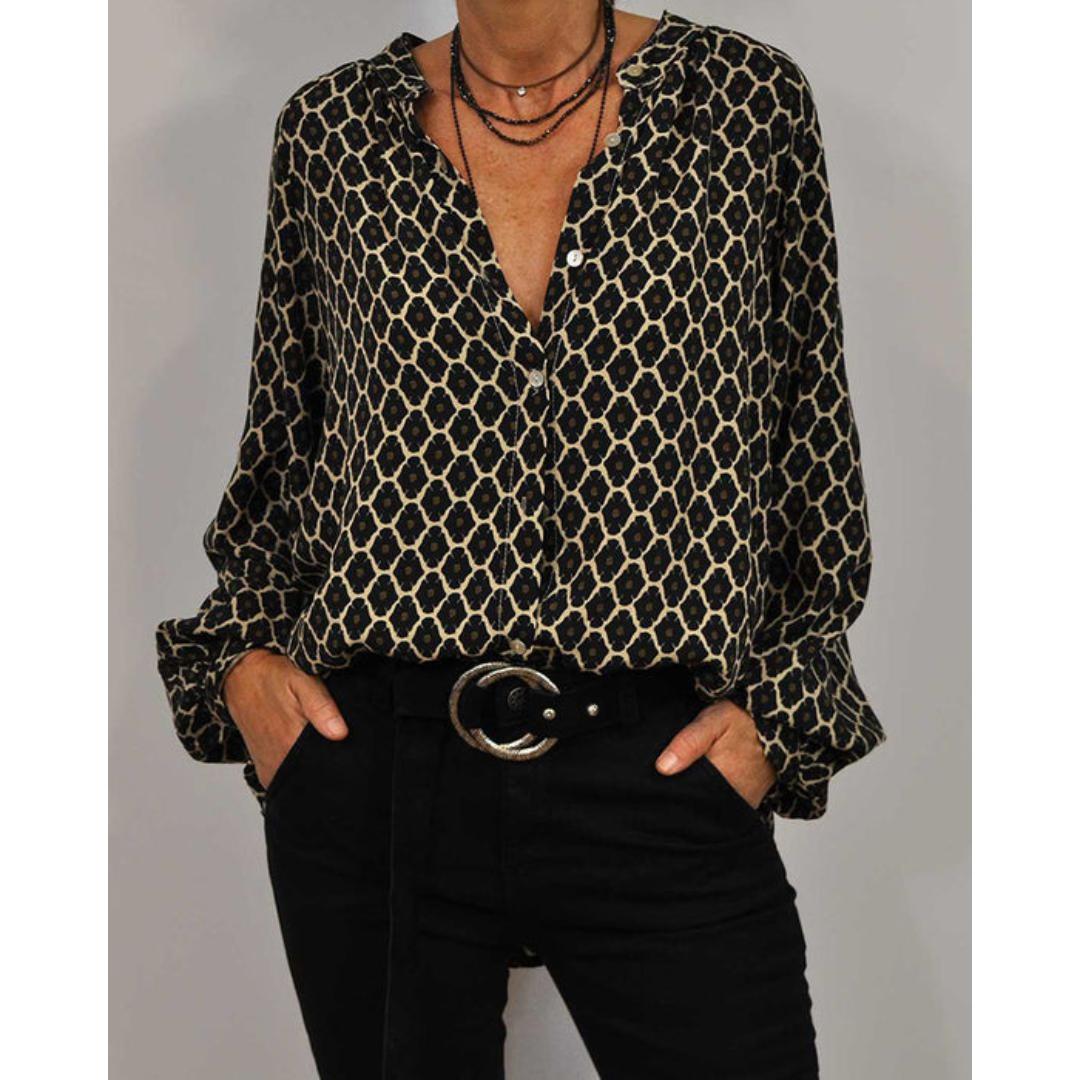 Marcelline Patterned V-Neck Blouse product image 1
