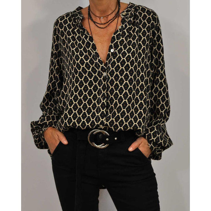 Marcelline Patterned V-Neck Blouse product image 1