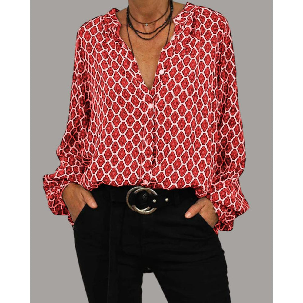 Marcelline Patterned V-Neck Blouse product image 2