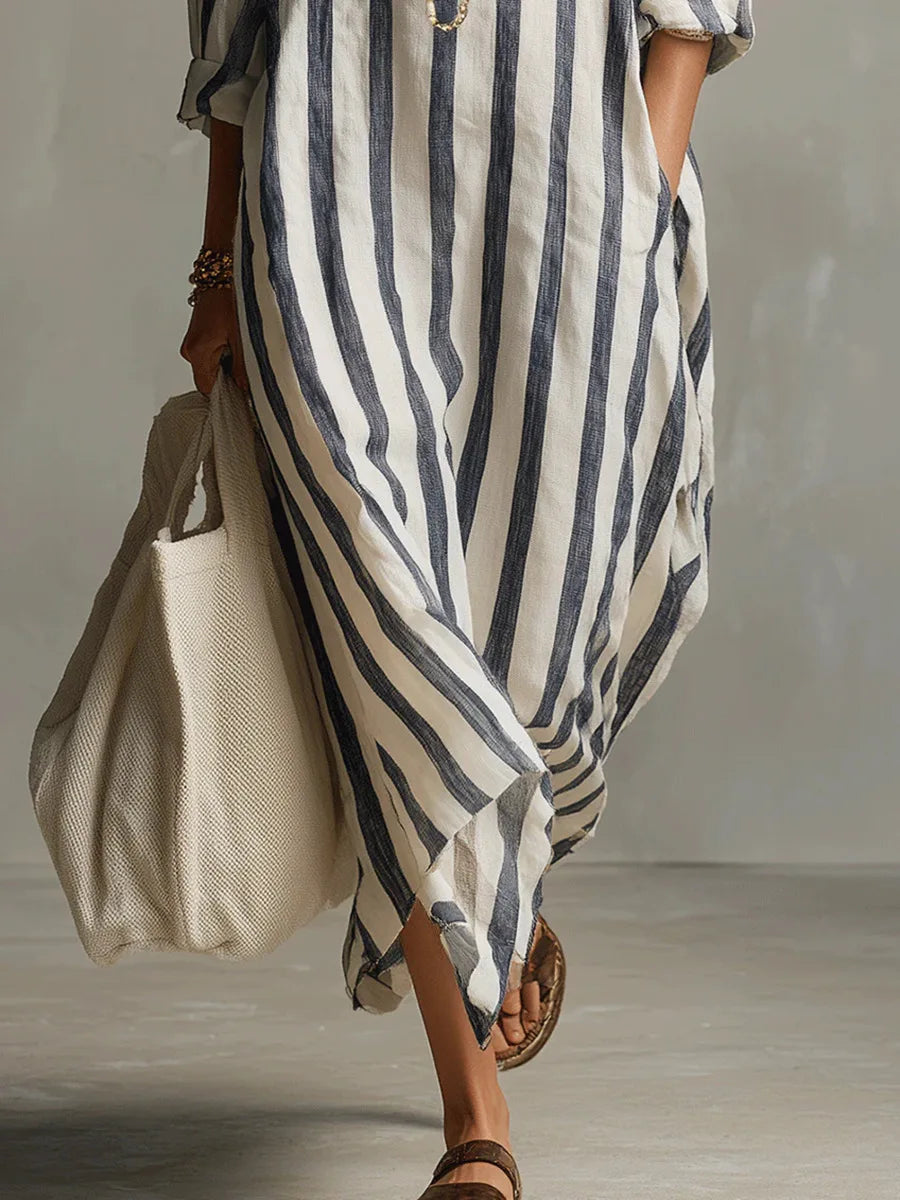 Mariselle Striped Maxi Shirt Dress product image 4
