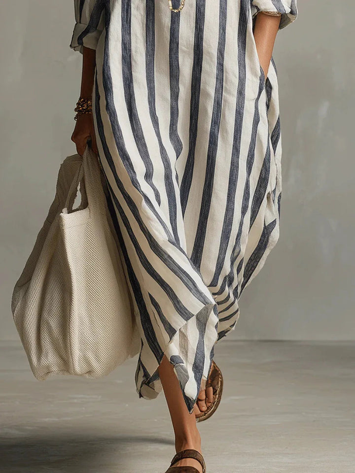 Mariselle Striped Maxi Shirt Dress product image 4