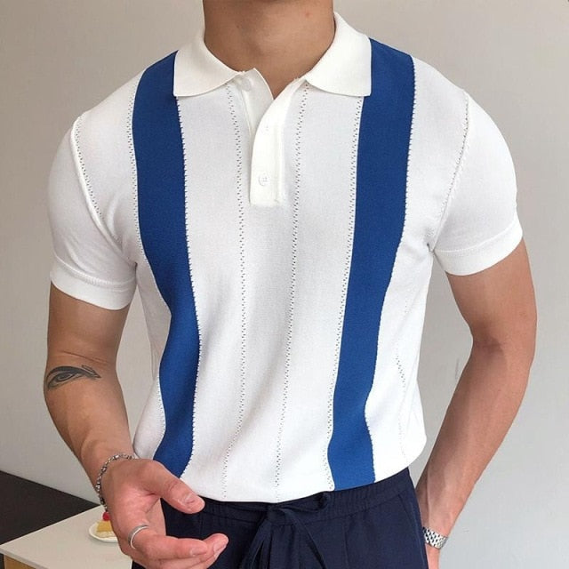 Orlando White-and-Blue Stripe Polo product image 1