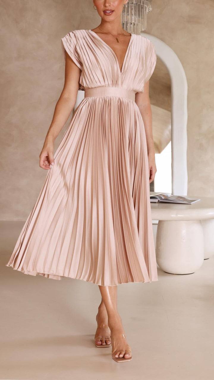 Rosalene Pleated V-Neck Maxi Dress product image 8