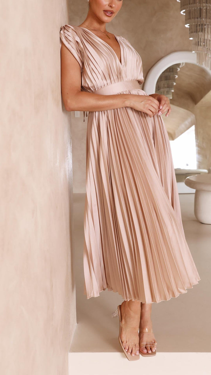 Rosalene Pleated V-Neck Maxi Dress product image 10