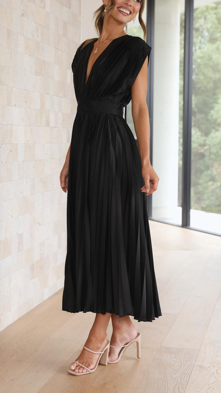 Rosalene Pleated V-Neck Maxi Dress product image 16
