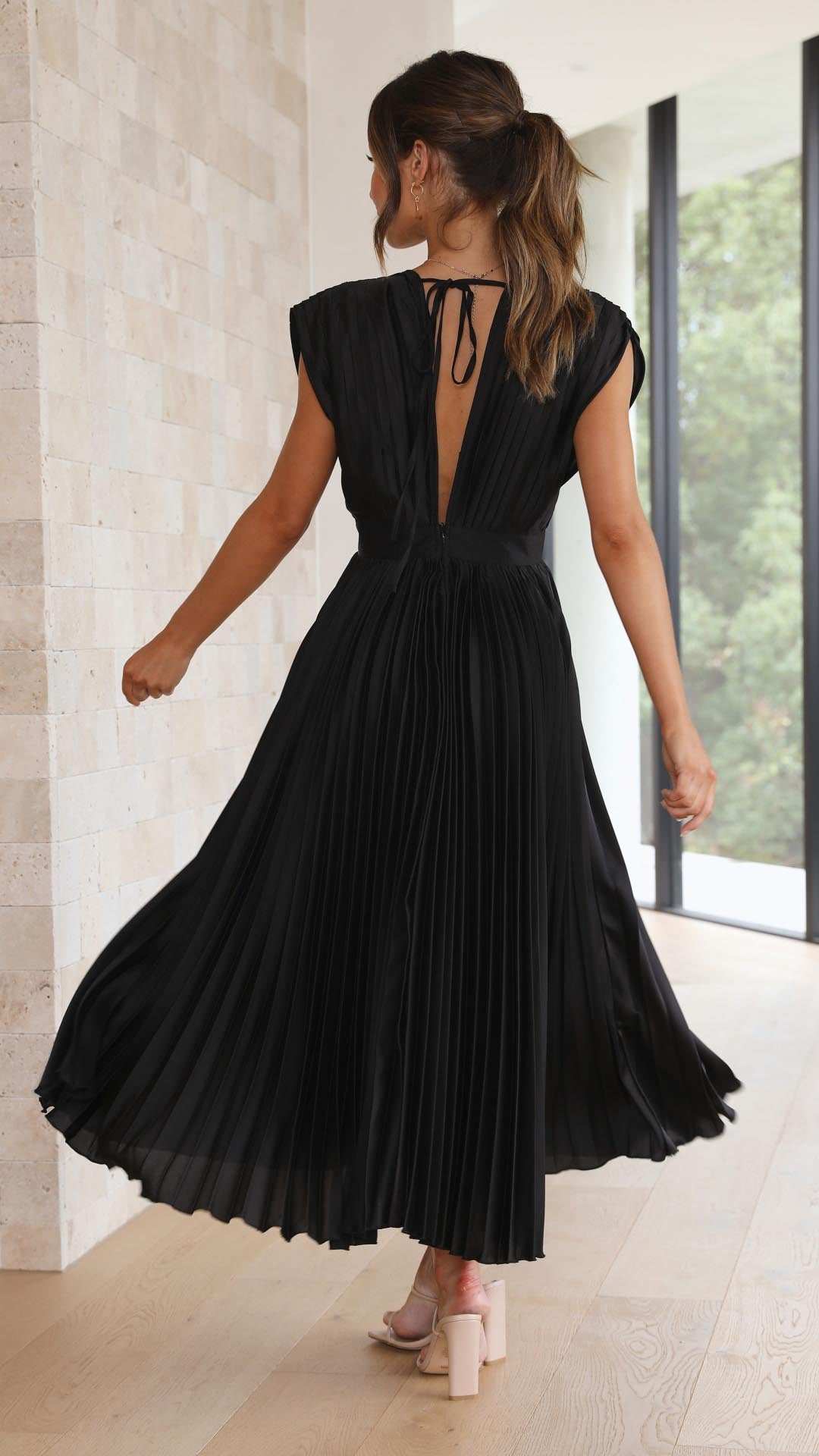 Rosalene Pleated V-Neck Maxi Dress product image 19