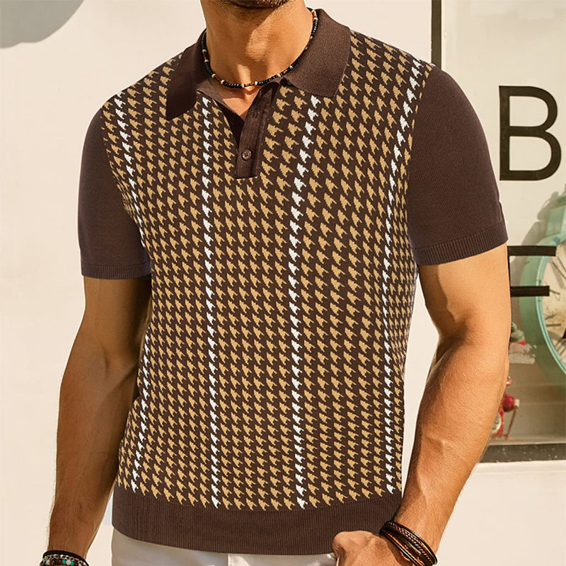 Rovik Houndstooth-Panel Knit Polo product image 2