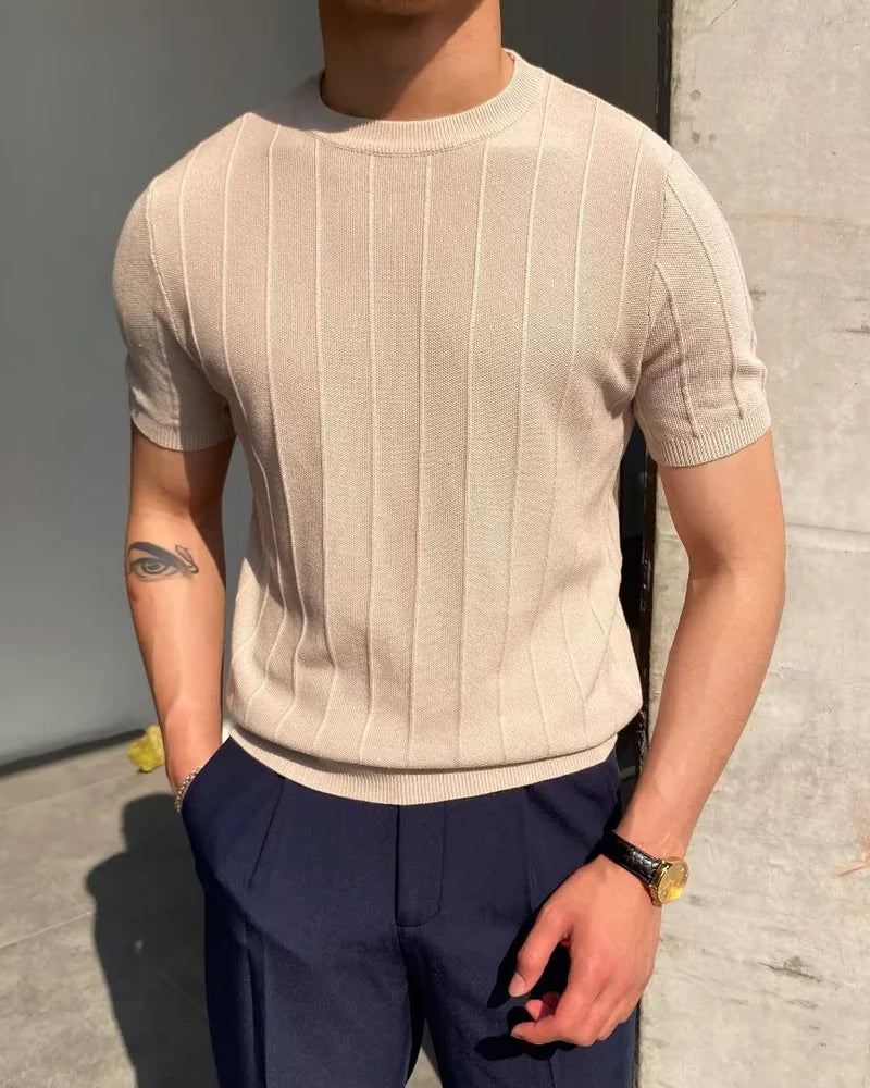 Tavian Vertical-Rib Knit T-Shirt product image 2