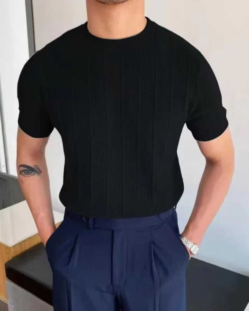Tavian Vertical-Rib Knit T-Shirt product image 3